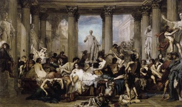 Thomas Couture Painting - Romans Of The Decadence figure painter Thomas Couture